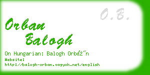 orban balogh business card